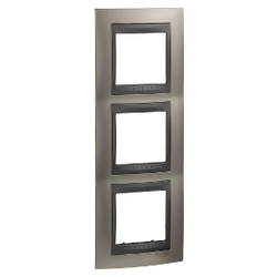 Schneider Electric - SCHNEIDER ELECTRIC UNİCA TOP KAPAK ÇERÇEVESİ 3 TAKIM MAT NİKEL/GRAFİT 8420375154030