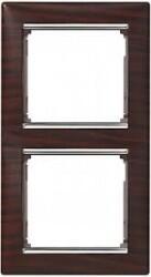 Legrand - LEGRAND VALENA KOYU AHŞAP/GÜMÜŞ BANTLI DİKEY İKİLİ ÇERÇEVE 3245067703762