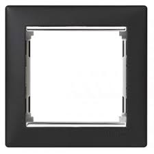 Legrand - LEGRAND VALENA SİYAH/GÜMÜŞ BANTLI TEKLİ ÇERÇEVE 3245067703915