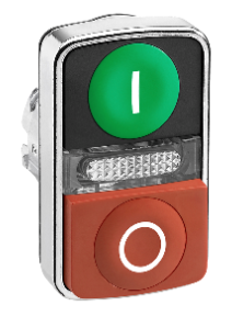 SCHNEIDER ELECTRIC YEŞİL FLOŞ KIRMIZI ÇIKINTILI IŞIKLI ÇİFT KAFALI BASMALI BUTON ÇAP 22 3389119043779